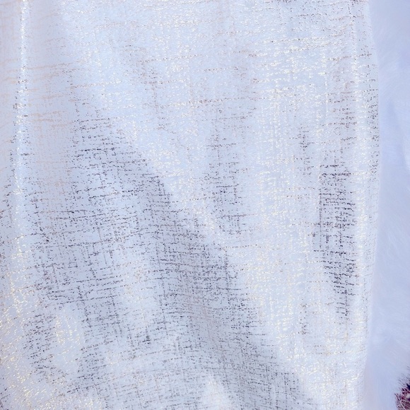 Beco Home Metallic Velvet Gold White Fur Throw Blanket 50x60 - Picture 4 of 6